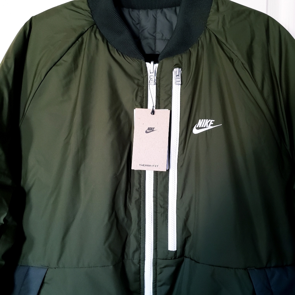 Nike Sportswear Therma-Fit Legacy Reversible Bomber Jacket DD6849-326 Size XL - Picture 4 of 9